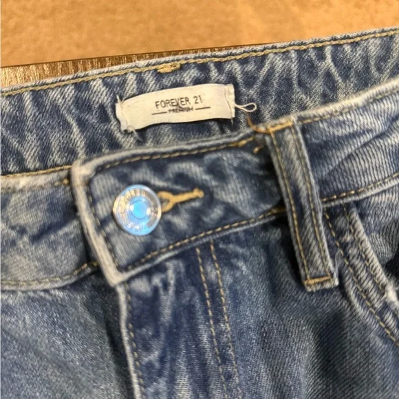 Forever 21 Distressed Flare Jeans in Blue - Picture 3 of 10